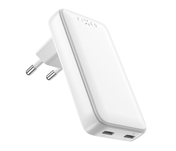 FIXED Płaska Ładowarka Sieciowa Slim Travel GaN 45W 2xUSB-C PD FIXCG45S-2C-WH - 1342420 - zdjęcie